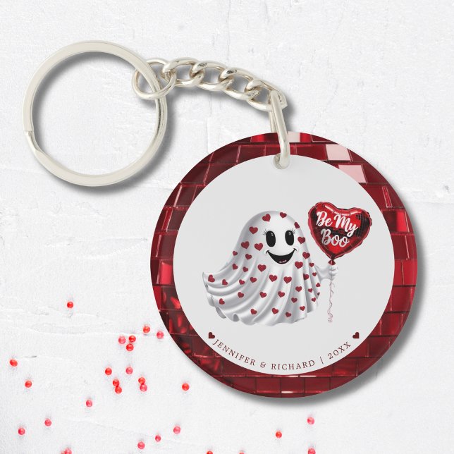 Customisable Romantic Valentine's Day Heart  Key Ring (Customizable Romantic Valentine's Day Heart Keychain)