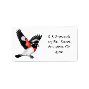 Customisable Rose Breated Grosbeak Avery Label