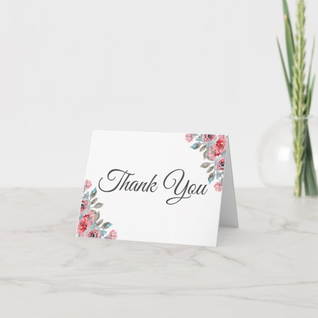 Customisable Rose Garden Thank You Card (Front)