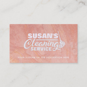 Customisable Rose Gold Cleaning Business Cards