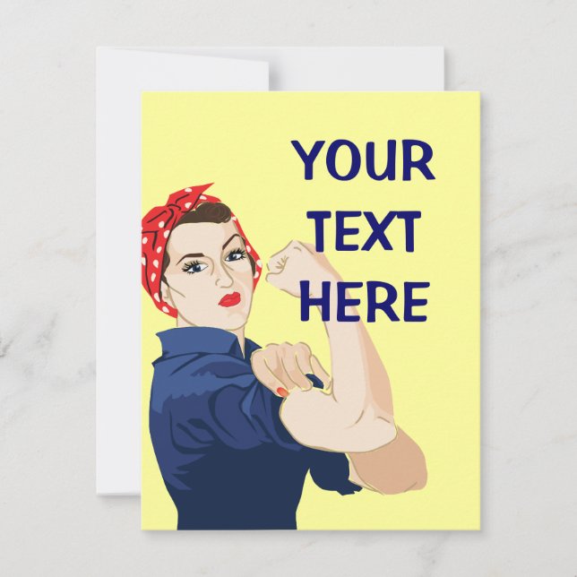 Customisable Rosie Riveter Invitation (Front)