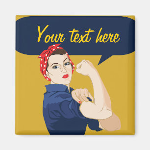 Customisable Rosie Riveter Magnet