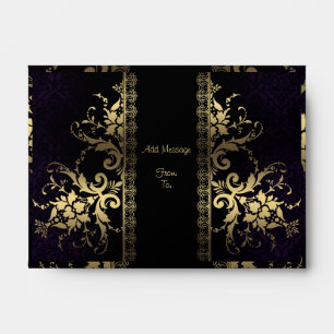 Customisable Royal Themed Black and Gold Envelope