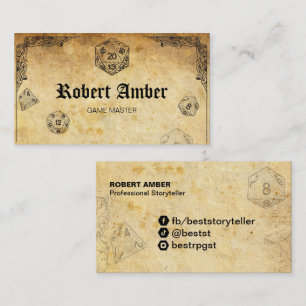 Customisable RPG Dice GM business card