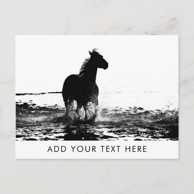 Customisable Running Horse Animal Template Postcard (Front)