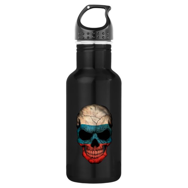 Customisable Russian Flag Skull 532 Ml Water Bottle (Front)