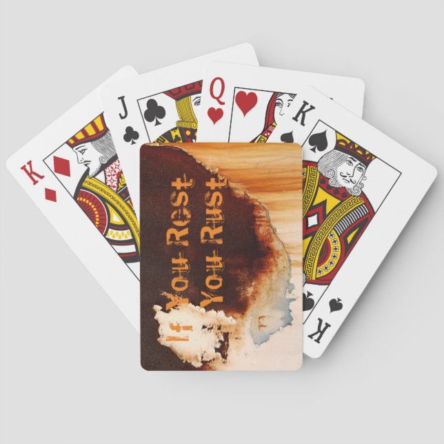 Customisable Rust Art Cool Fun Unique  Playing Cards (Back)