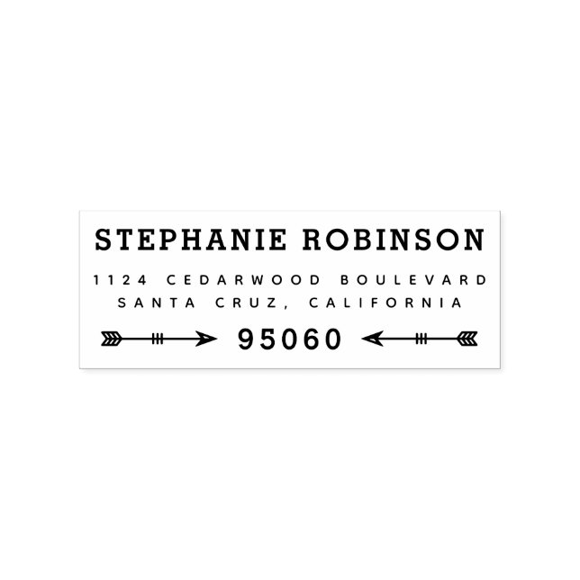 Customisable Rustic Arrows Return Address Rubber Stamp (Imprint)