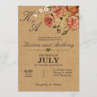 Customisable Rustic Wedding Invitations