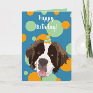 Customisable Saint Bernard Birthday Card