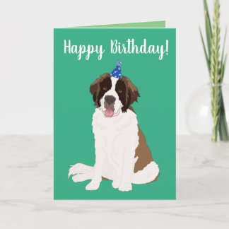 Customisable Saint Bernard Birthday Card