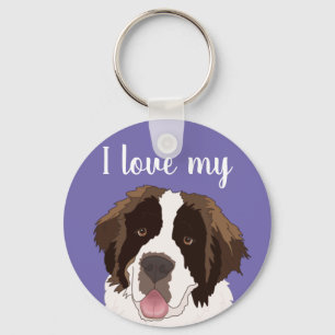 Customisable Saint Bernard Key Ring