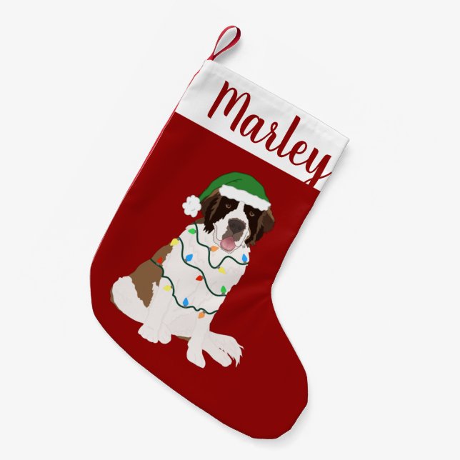 Customisable Saint Bernard  Small Christmas Stocking (Front (Hanging))