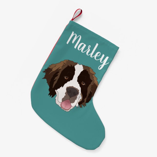Customisable Saint Bernard   Small Christmas Stocking (Front (Hanging))