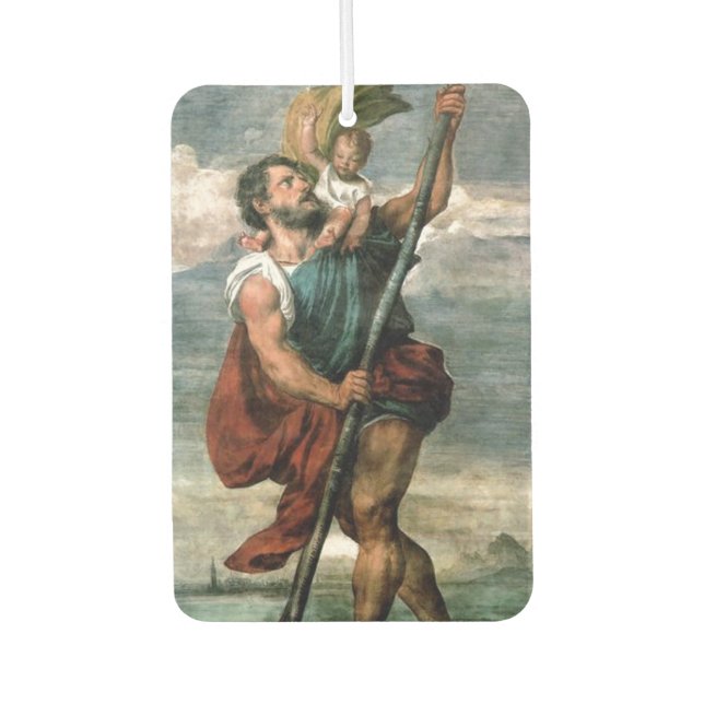 Customisable Saint Christopher Air Freshener (Front)