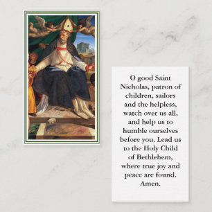 Customisable Saint Nicholas Prayer Card