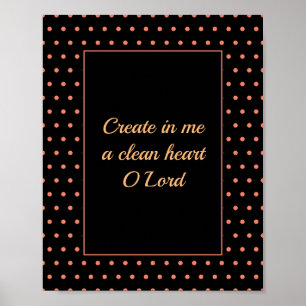 Customisable Salmon Polka Dot Christian Bathroom Poster