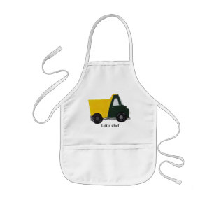 Customisable sand truck with text little chef kids apron