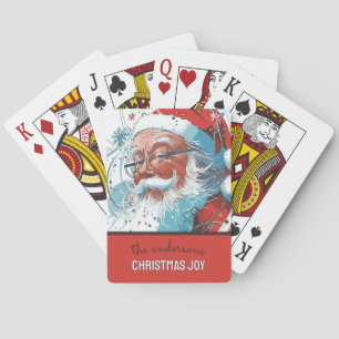Customisable Santa Illustration Playing Cards