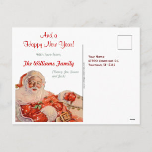 Customisable Santas Sleigh Ride Christmas Postcard