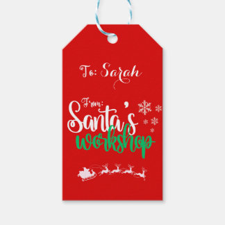 Customisable Santa's Workshop Gift Tag