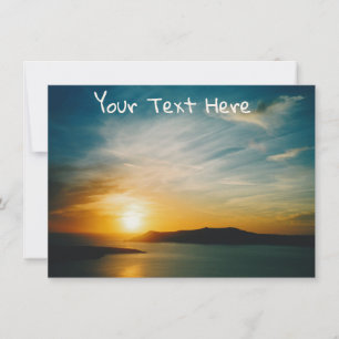 Customisable Santorini sunset, Greece card