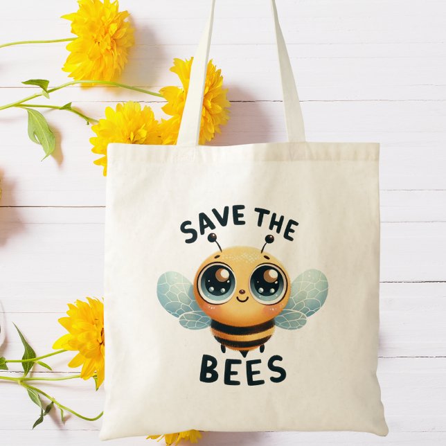 Customisable 'Save the Bees' Eco-Friendly Tote Bag (Creator Uploaded)