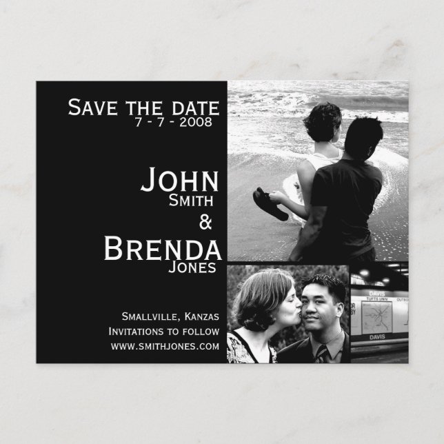 Customisable Save the Date Announcement Postcard (Front)