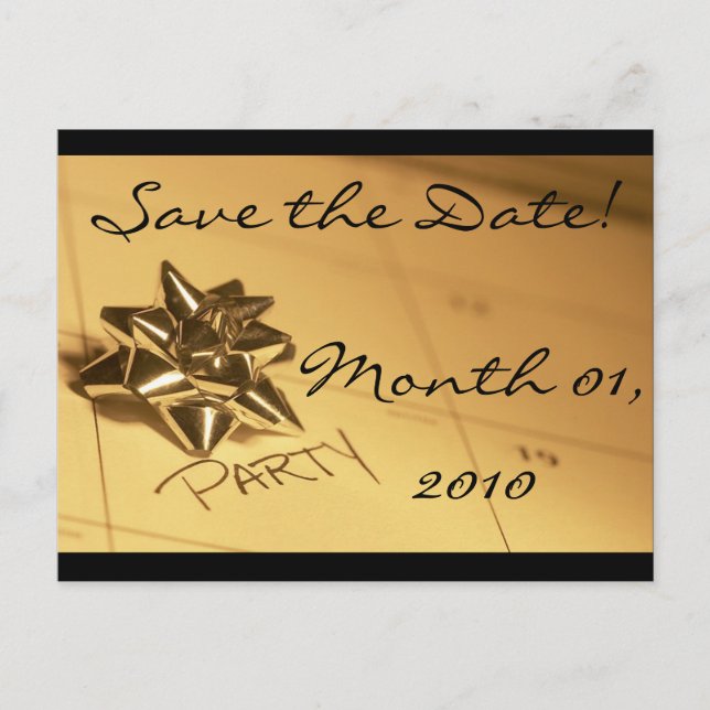 Customisable Save the Date! Announcement Postcard (Front)