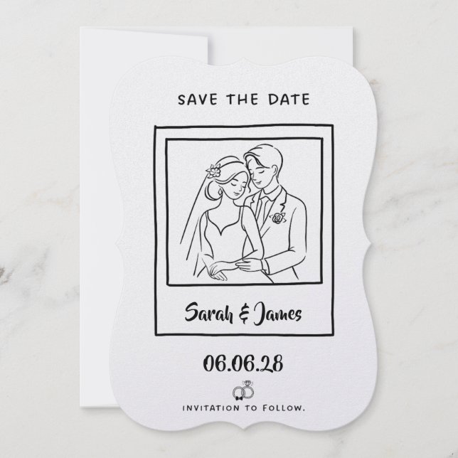 Customisable Save the Date  Bride groom (Front)