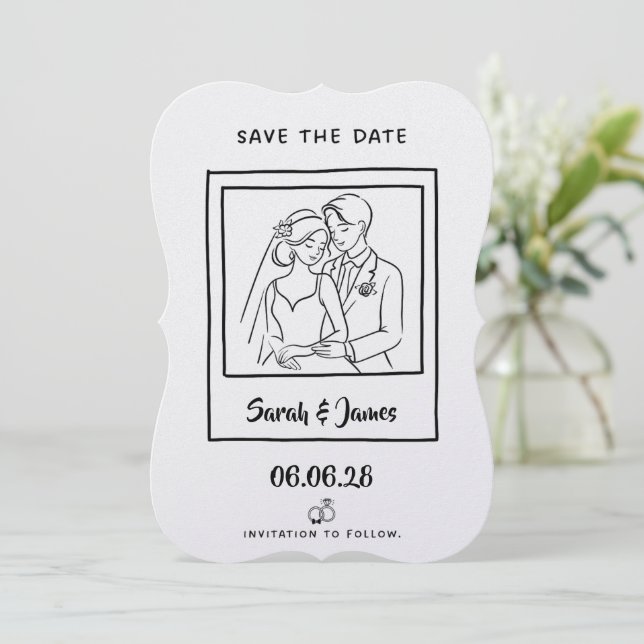 Customisable Save the Date  Bride groom  (Standing Front)