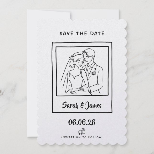 Customisable Save the Date  Bride groom (Front)