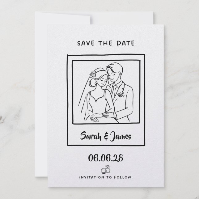 Customisable Save the Date  Bride groom (Front)