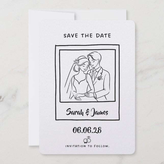Customisable Save the Date  Bride groom (Front)