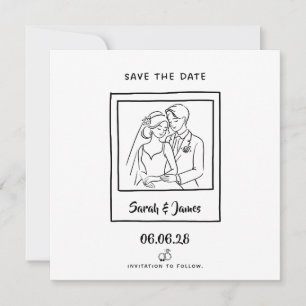 Customisable Save the Date Bride groom Invitation