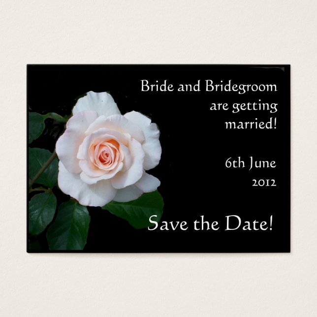 Customisable Save the Date Card, Pink Rosebud (Front)