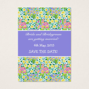 Customisable Save the Date Card, Primroses