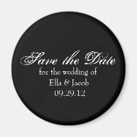 Customisable Save the Date Magnet Black