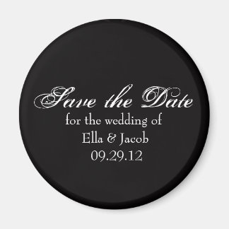 Customisable Save the Date Magnet Black