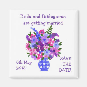 Customisable Save the Date Magnet, Bouquet Magnet