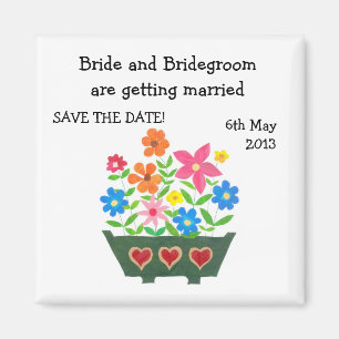 Customisable Save the Date Magnet, Window Box Magnet
