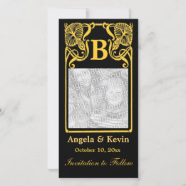 Customisable Save the Date Photo Monogram Card