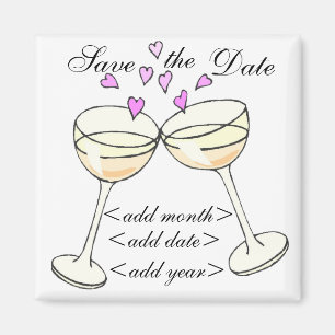 Customisable Save The Date Toast Magnet