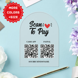 Customisable Scan to Pay Sign - Boost Your Small B Acrylic Invitations