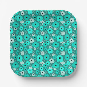 Customisable Scandinavia Doodle flower Paper Plate