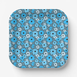 Customisable Scandinavian Doodle flower Paper Plate