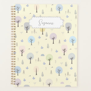 Customisable Scandinavian Forest Seamless Pattern Planner