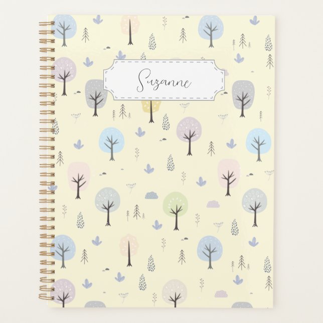 Customisable Scandinavian Forest Seamless Pattern Planner (Front)