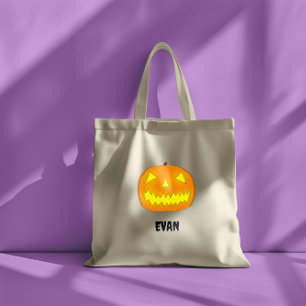Customisable Scary Jack-O-Lantern Tote Bag
