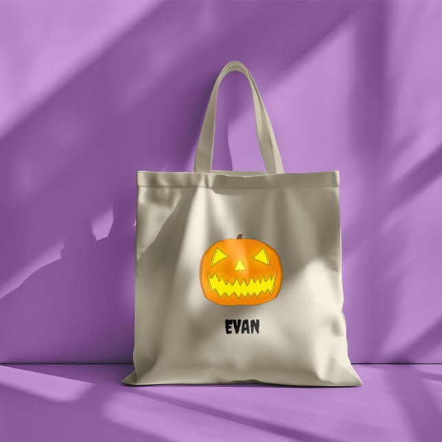 Customisable Scary Jack-O-Lantern Tote Bag (Creator Uploaded)